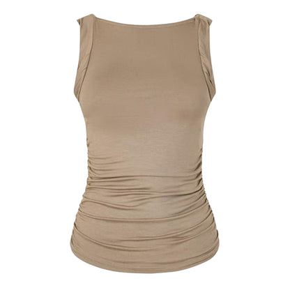 Moon Rock - Front - Vero Moda Womens-Ladies Boat Neck Slim Tank Top