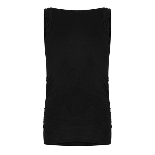 Black - Front - Vero Moda Womens-Ladies Boat Neck Slim Tank Top