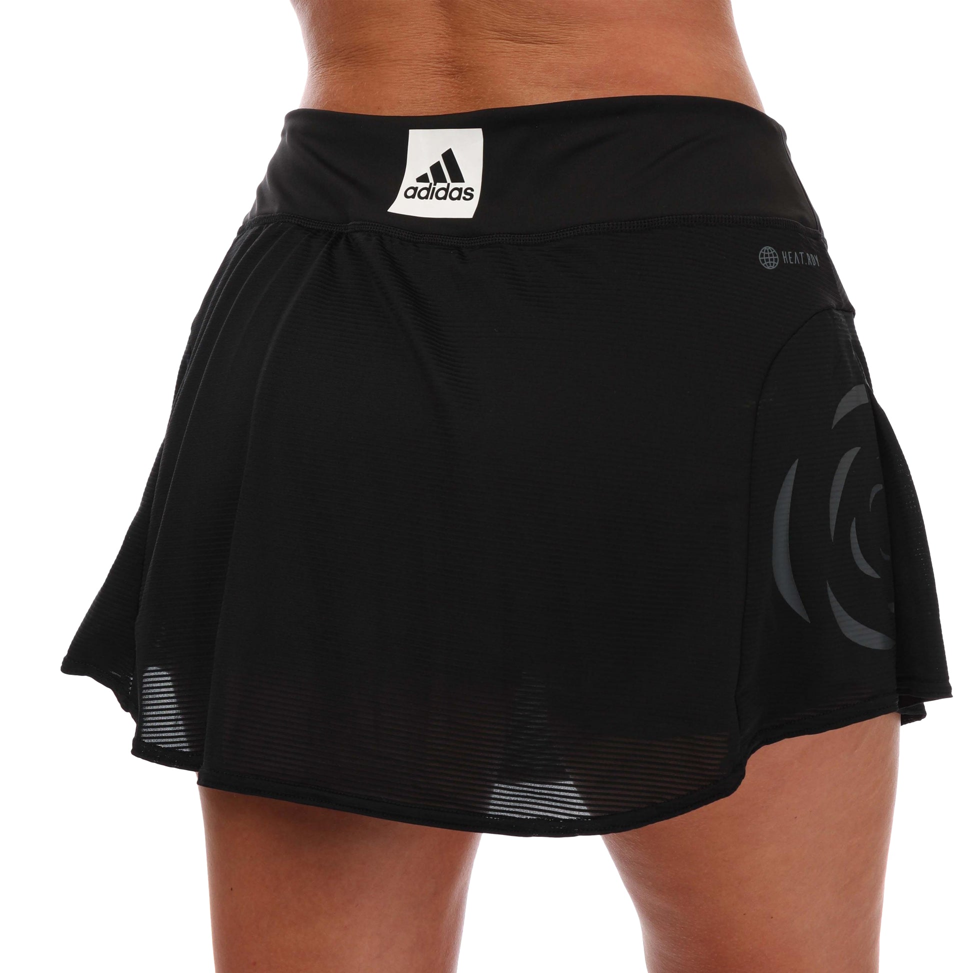 Black - Back - Adidas Womens-Ladies Paris Tennis Match Skirt