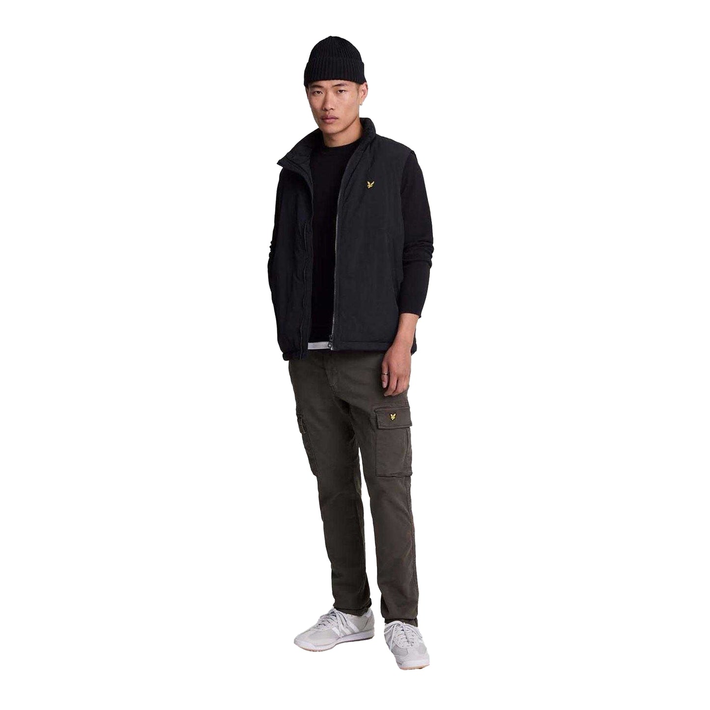 Green - Side - Lyle & Scott Mens Embroidered Logo Cargo Trousers