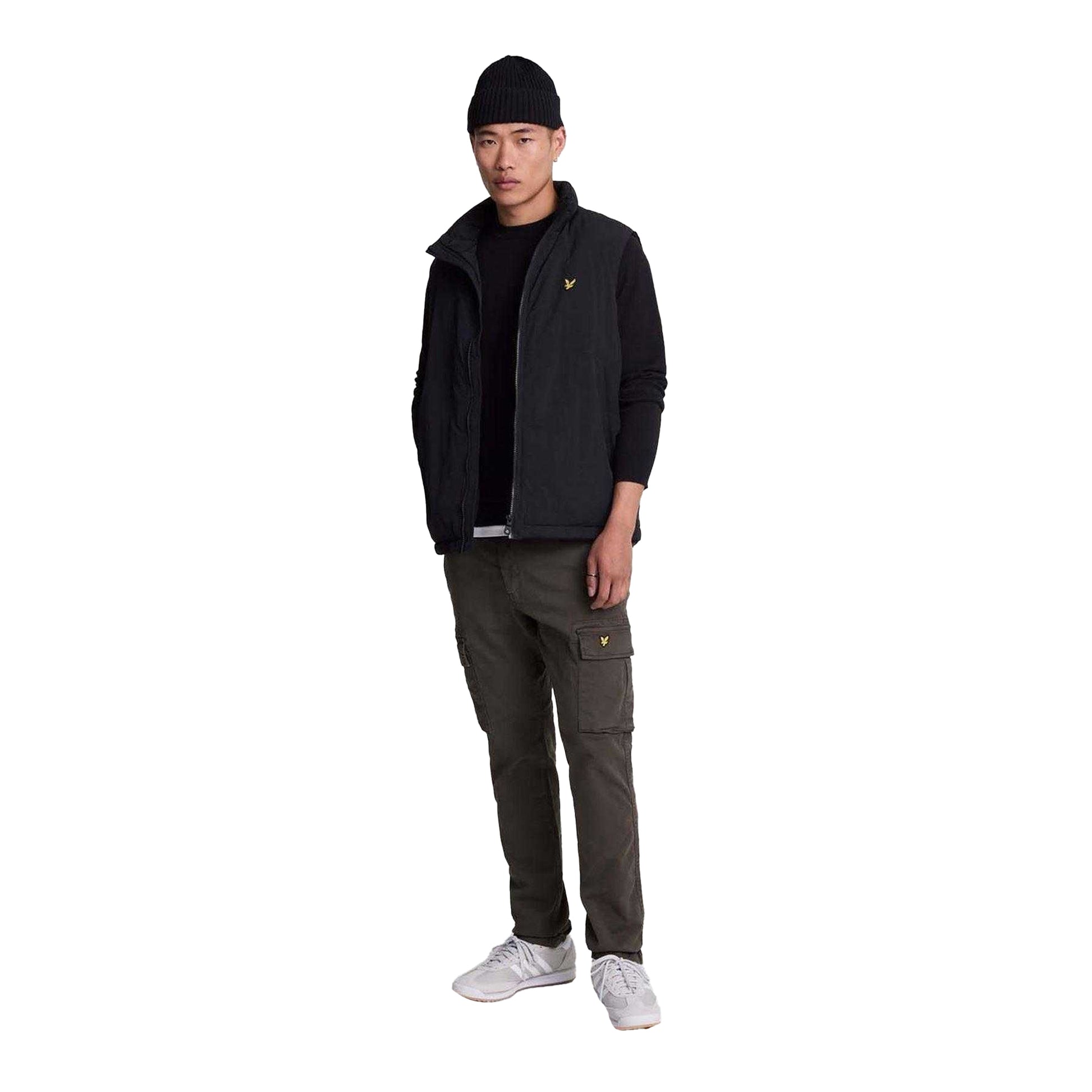 Green - Side - Lyle & Scott Mens Embroidered Logo Cargo Trousers