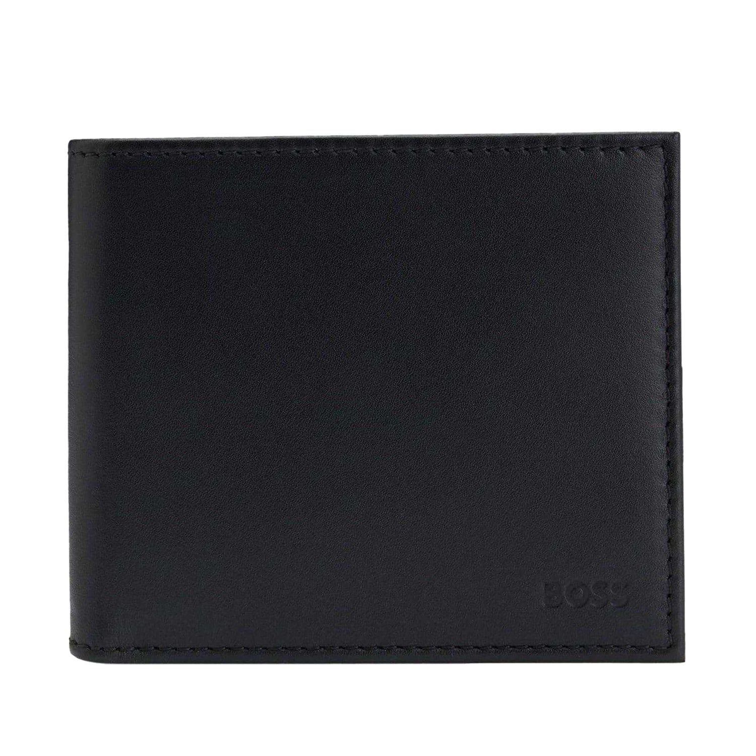 Black - Front - Boss Randy Bi-Fold Leather Wallet