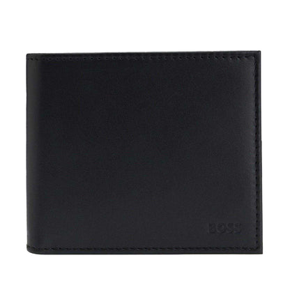 Black - Front - Boss Randy Bi-Fold Leather Wallet