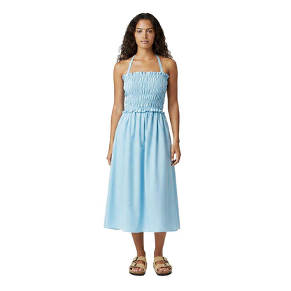 Blue - Side - Jack Wills Womens-Ladies Shirred Mini Dress