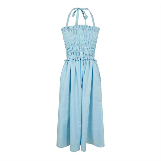 Blue - Front - Jack Wills Womens-Ladies Shirred Mini Dress