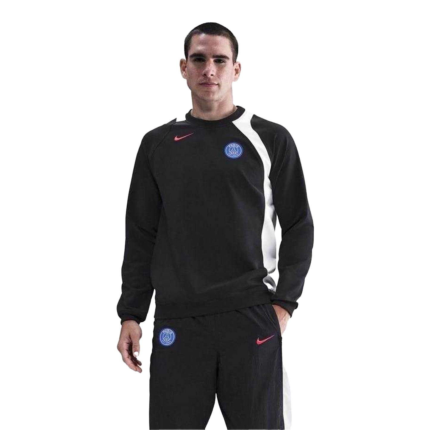Black-White - Front - Nike Mens T90 2025-2026 Paris Saint Germain FC Sweatshirt