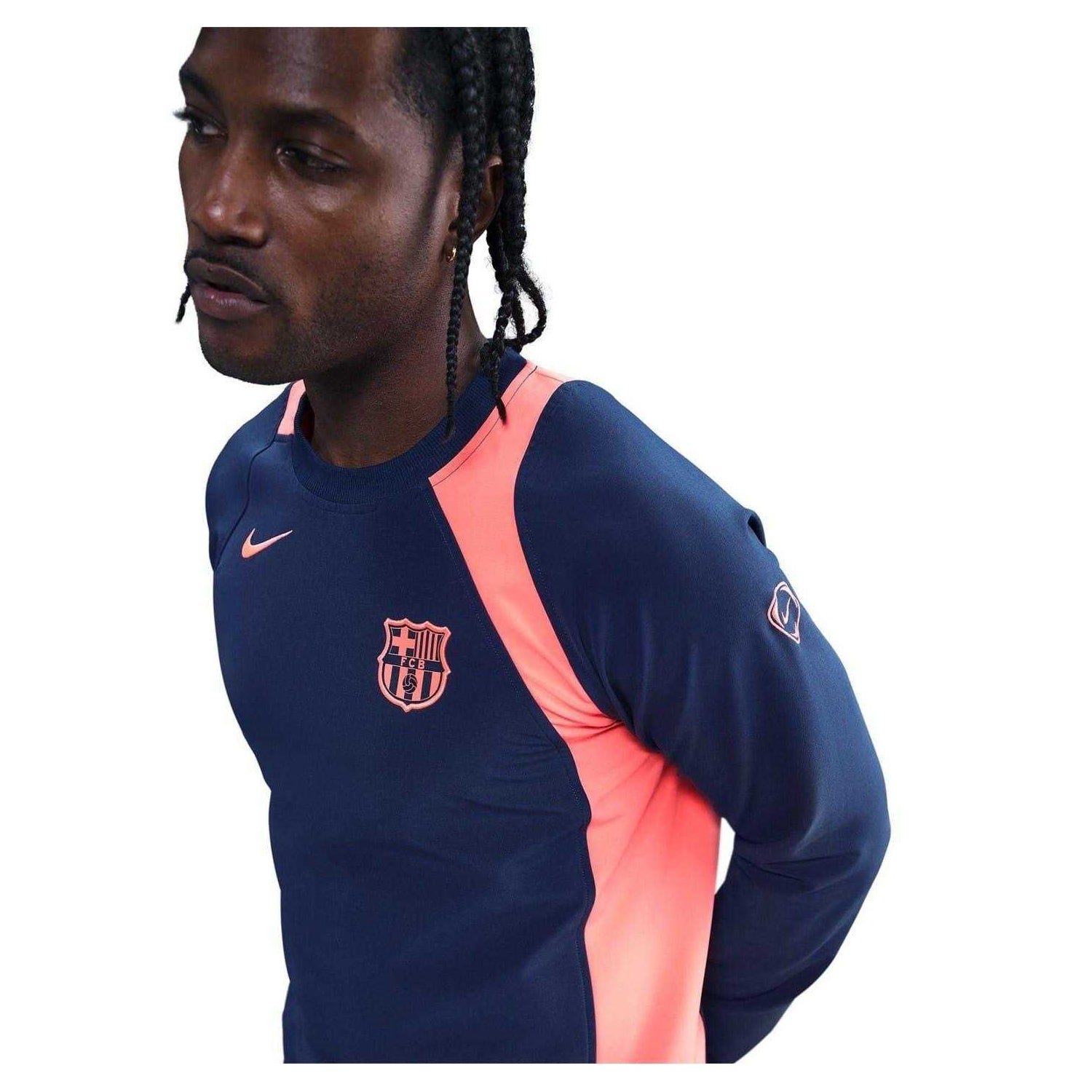 Blue-Orange - Side - Nike Mens T90 2025-2026 FC Barcelona Sweatshirt