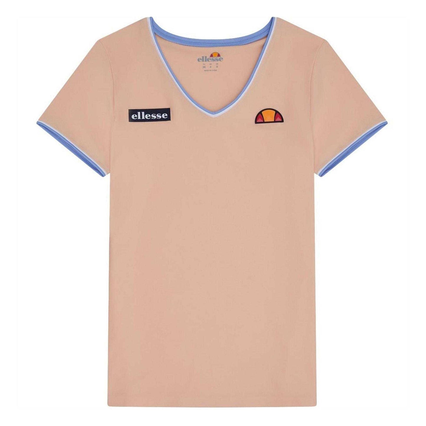 Light Orange - Front - Ellesse Womens-Ladies V Neck T-Shirt