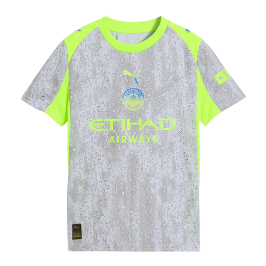 Grey-Green - Front - Puma Childrens-Kids 25-26 Manchester City FC Third Jersey