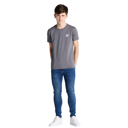 Blue - Side - SikSilk Boys Essentials Midstone Skinny Jeans