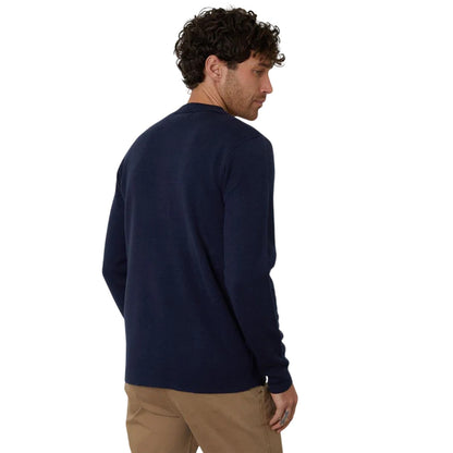 Navy - Back - Threadbare Mens Knitted Zip Front Cardigan