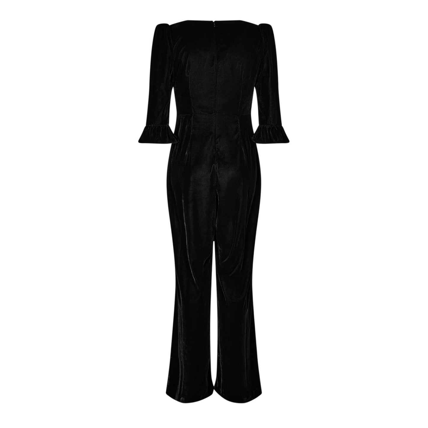 Black - Back - Nobody´s Child Womens-Ladies Velvet Flute Party Jumpsuit