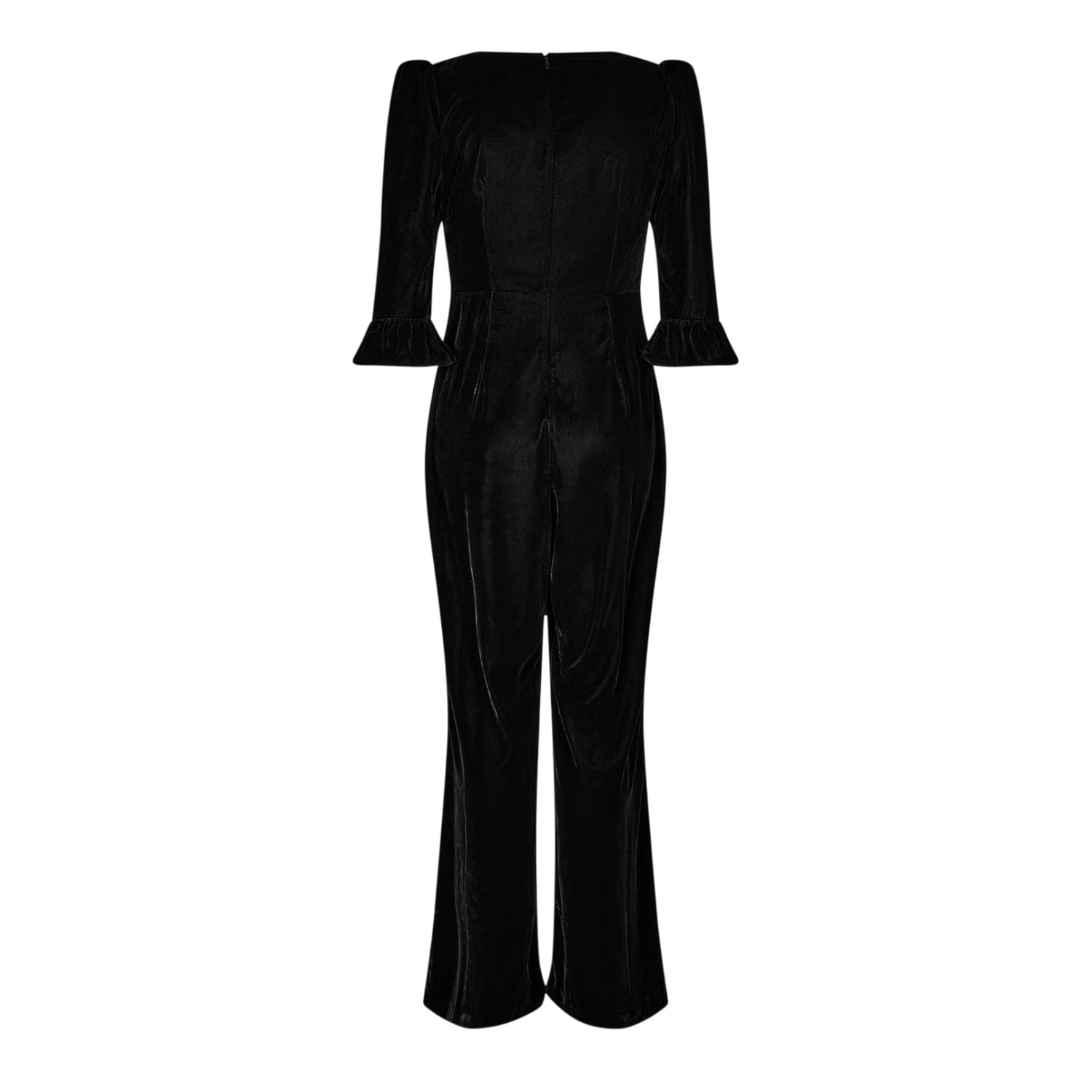 Black - Back - Nobody´s Child Womens-Ladies Velvet Flute Party Jumpsuit