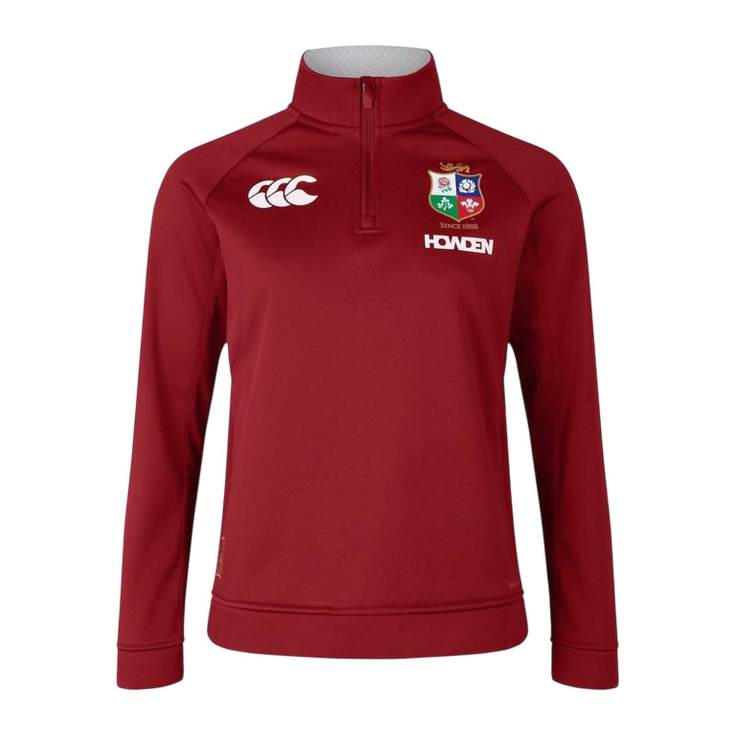 Red Dahlia - Front - Canterbury Womens-Ladies 2025 British & Irish Lions Quarter Zip Rugby Fleece Top