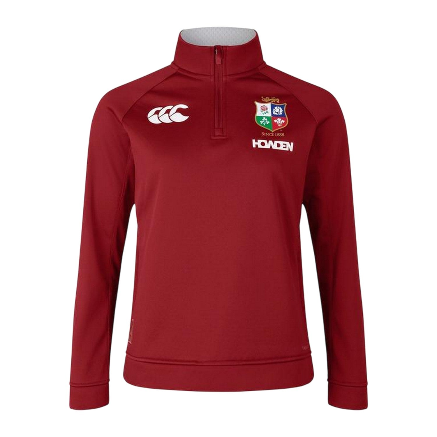 Red Dahlia - Front - Canterbury Womens-Ladies 2025 British & Irish Lions Quarter Zip Rugby Fleece Top