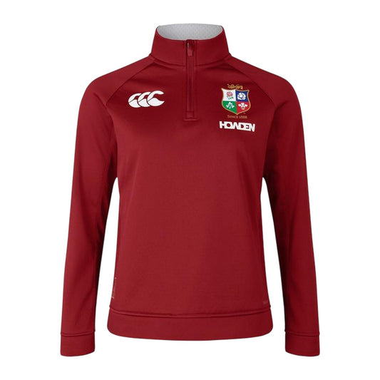 Red Dahlia - Front - Canterbury Womens-Ladies 2025 British & Irish Lions Quarter Zip Rugby Fleece Top