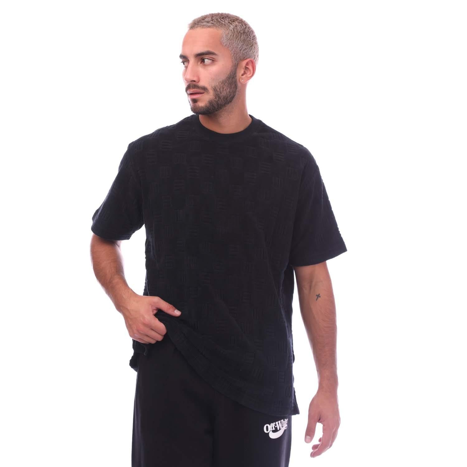 Black - Front - Ambush Mens Monogram Chenille T-Shirt