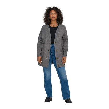Chocolate - Lifestyle - Only Womens-Ladies V Neck Relaxed Fit Cardigan