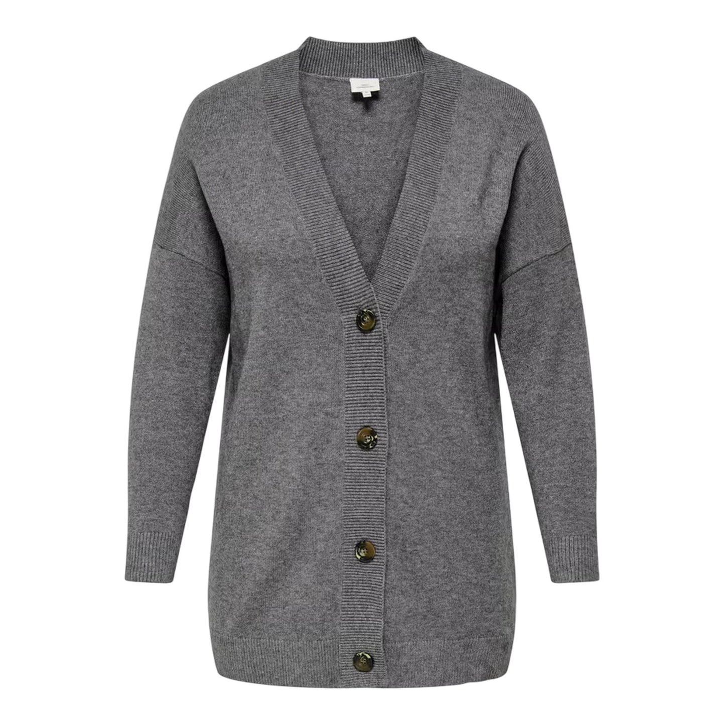 Chocolate - Front - Only Womens-Ladies V Neck Relaxed Fit Cardigan
