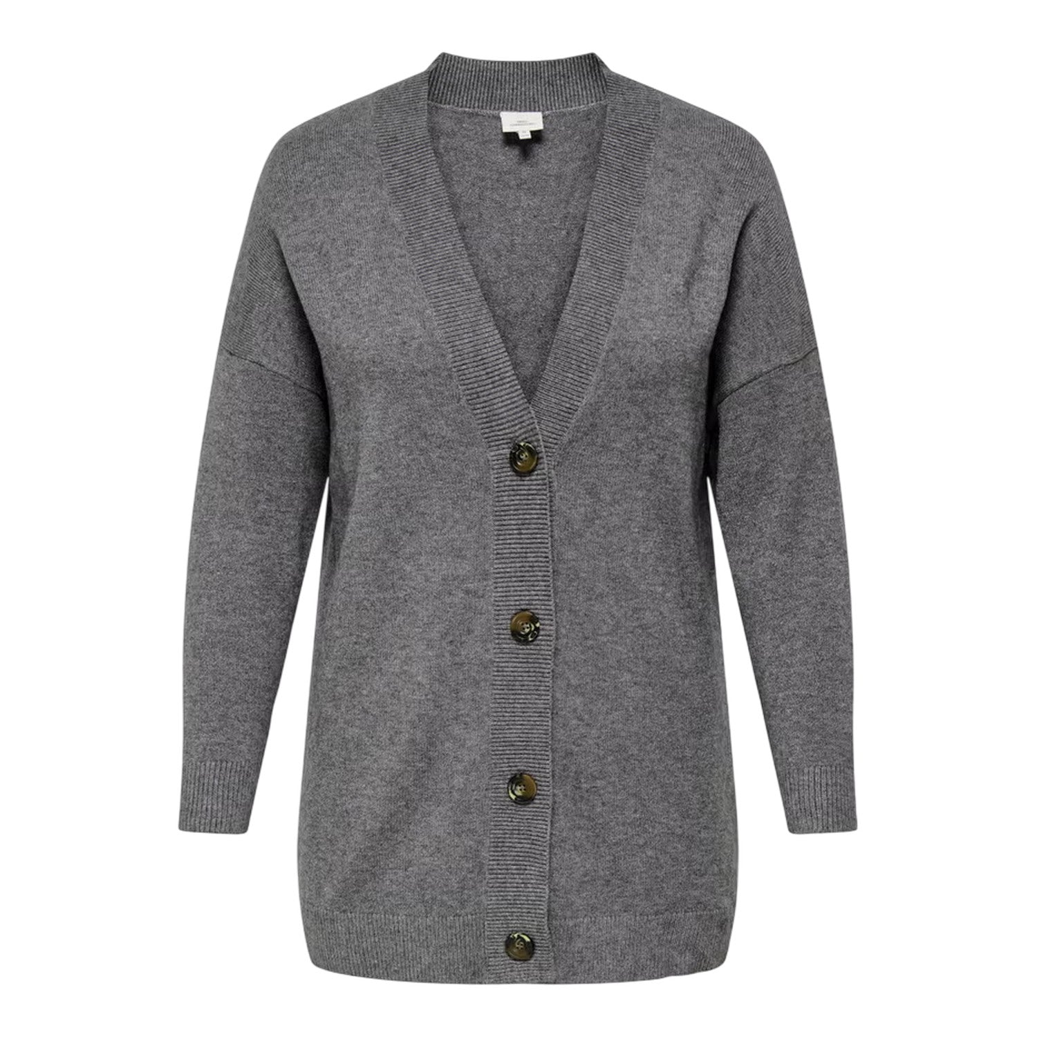 Chocolate - Front - Only Womens-Ladies V Neck Relaxed Fit Cardigan