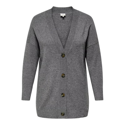 Chocolate - Front - Only Womens-Ladies V Neck Relaxed Fit Cardigan