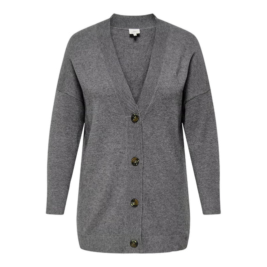 Chocolate - Front - Only Womens-Ladies V Neck Relaxed Fit Cardigan
