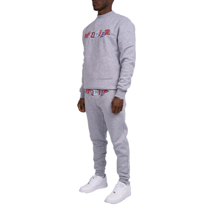 Grey Marl - Side - Mercier Mens Anonymous Jogging Bottoms