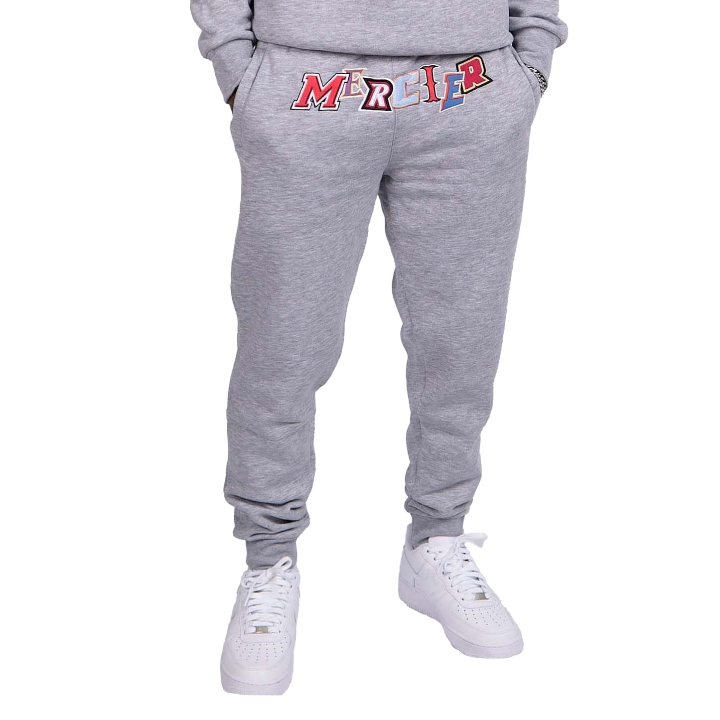 Grey Marl - Front - Mercier Mens Anonymous Jogging Bottoms