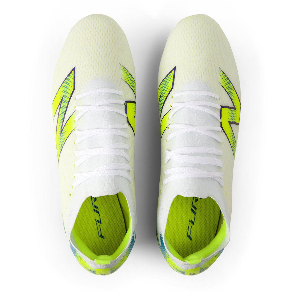 White-Lime - Side - New Balance Mens Furon Team FG V8 Firm Ground Football Boots