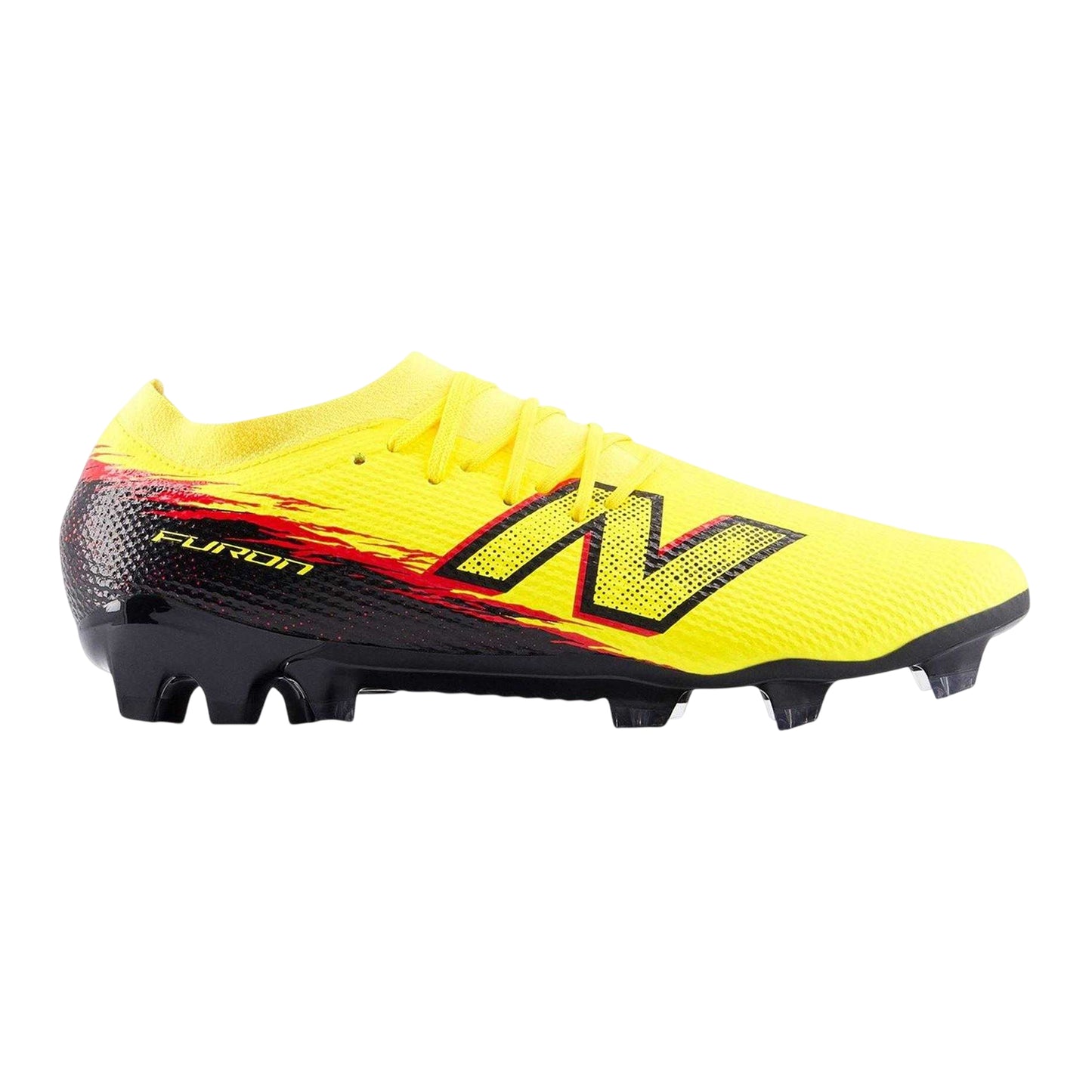 Yellow-Black - Front - New Balance Mens Furon Team FG V8 Firm Ground Football Boots