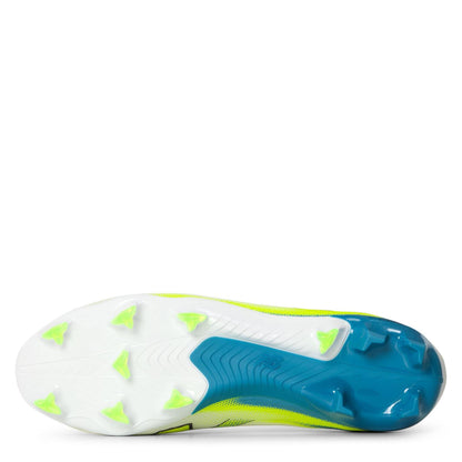 White-Lime - Back - New Balance Mens Furon Team FG V8 Firm Ground Football Boots