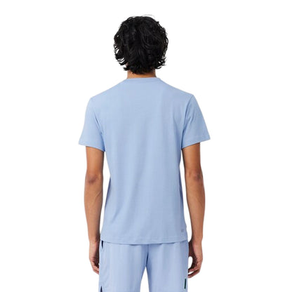 Blue - Back - Lacoste Mens Script Ultra Dry T-Shirt
