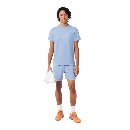 Blue - Pack Shot - Lacoste Mens Script Ultra Dry T-Shirt