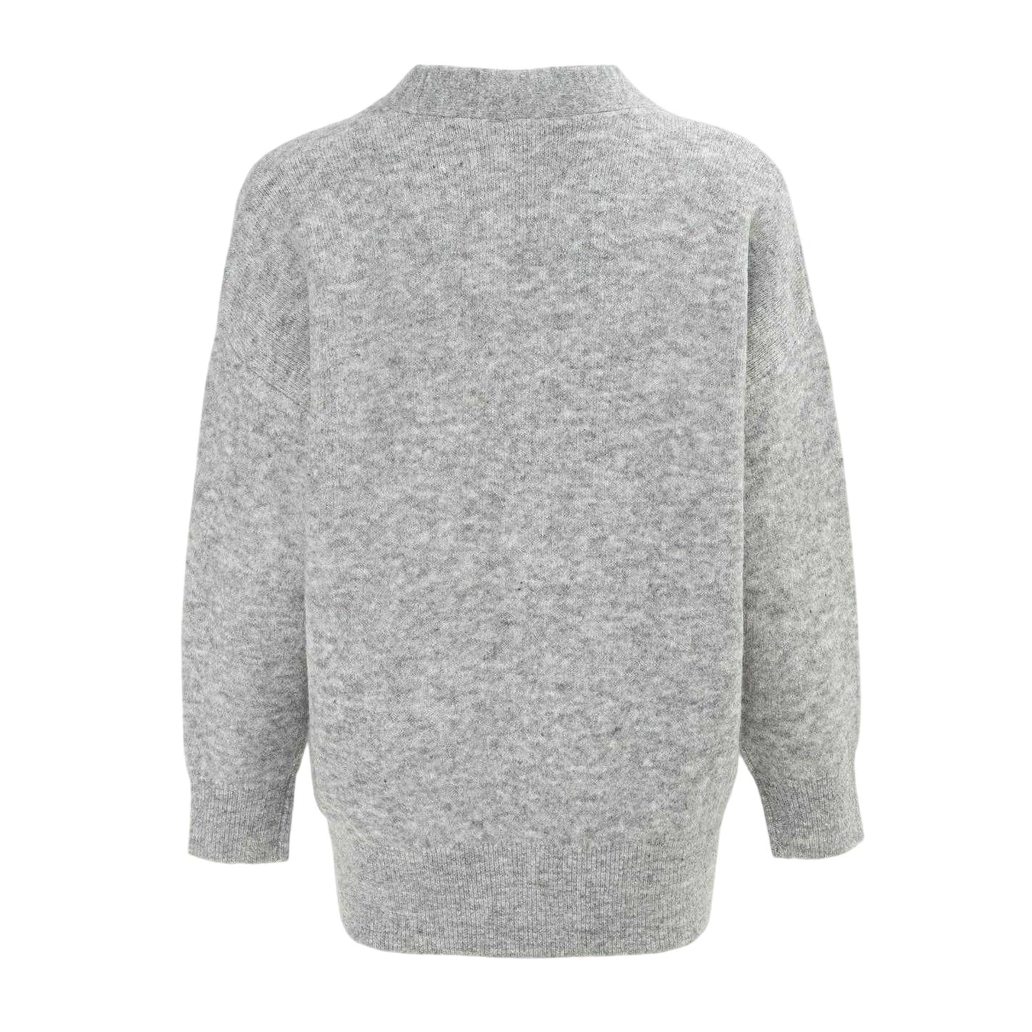 Grey - Back - Miso Womens-Ladies Textured Knit Cardigan