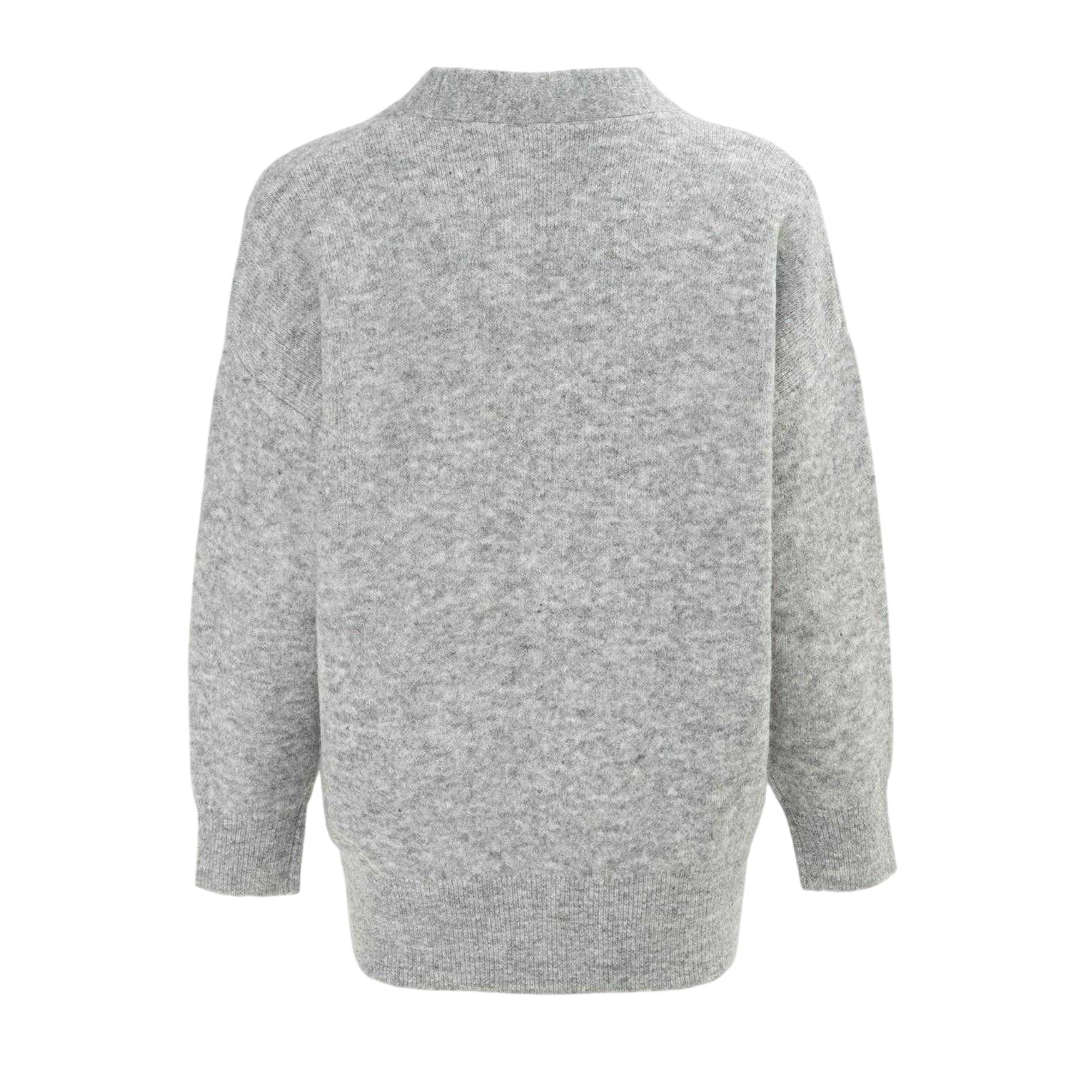 Grey - Back - Miso Womens-Ladies Textured Knit Cardigan