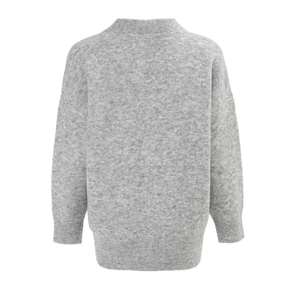 Grey - Back - Miso Womens-Ladies Textured Knit Cardigan