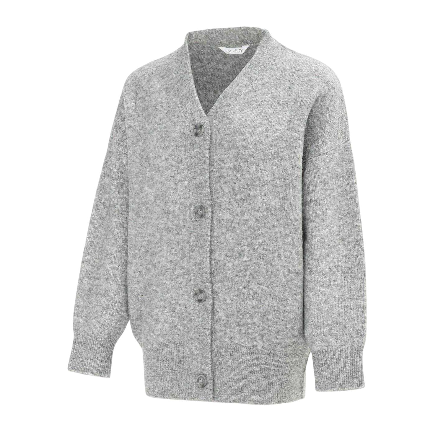Grey - Lifestyle - Miso Womens-Ladies Textured Knit Cardigan