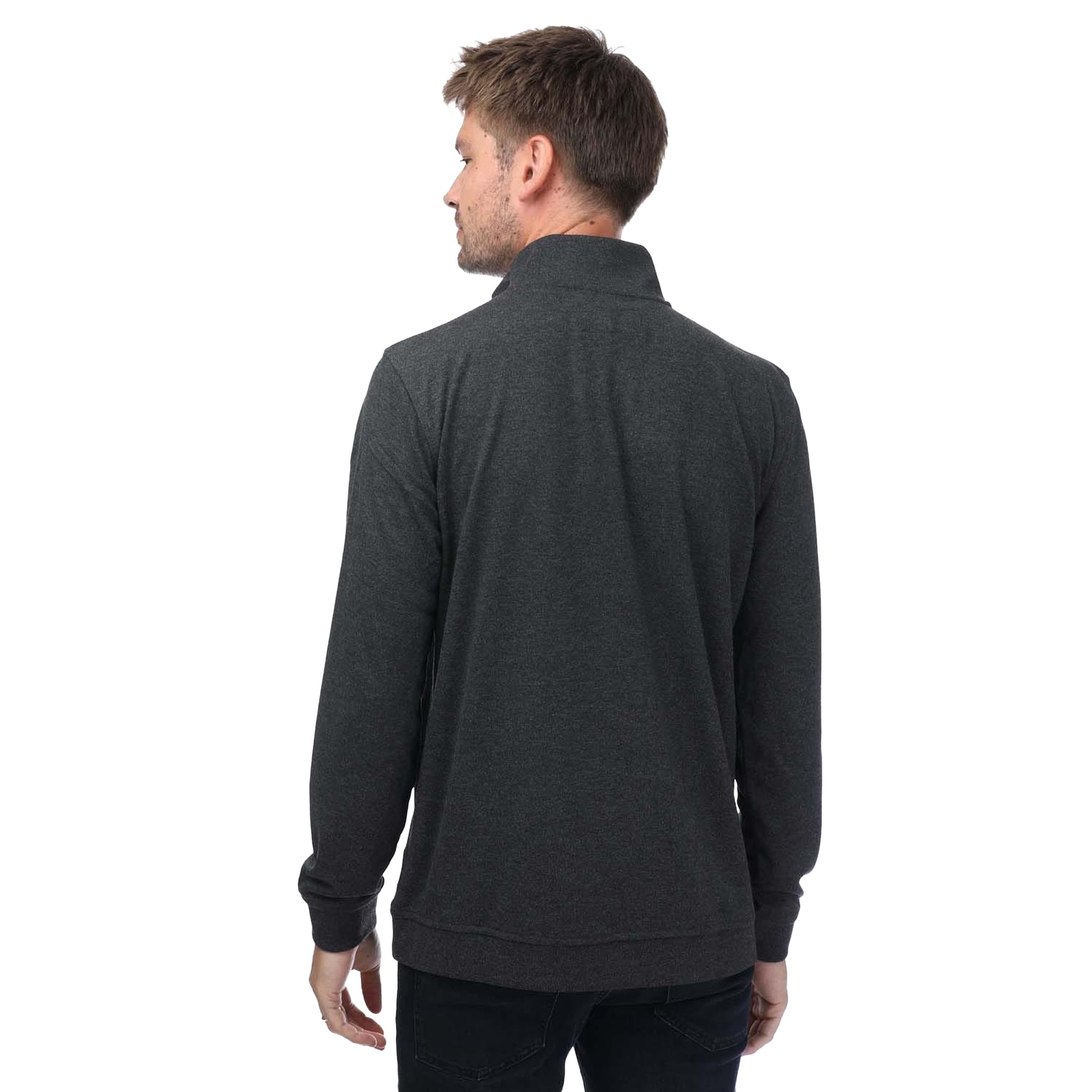 Charcoal - Back - Ted Baker Mens Bits Textured Funnel Neck Sweater Top