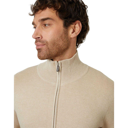Oatmilk - Lifestyle - Threadbare Mens Wynnstay Knitted Full Zip Cardigan