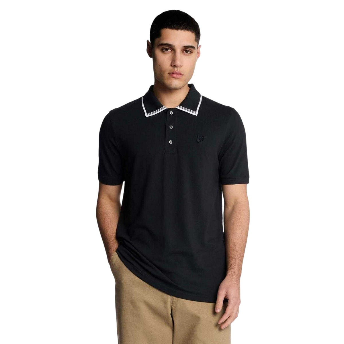 Blue - Lifestyle - Lyle & Scott Mens Logo Cotton Polo Shirt