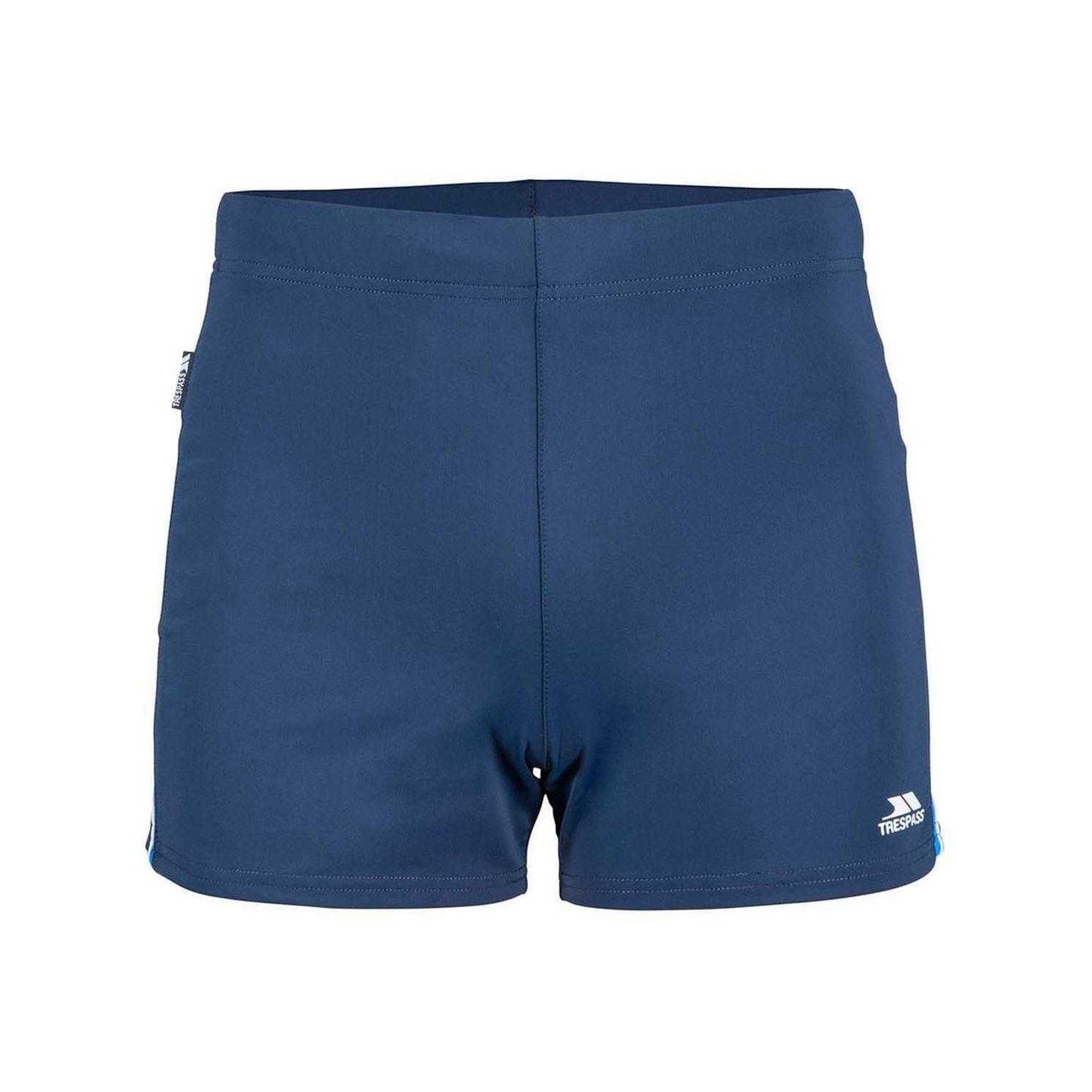 Navy - Front - Trespass Mens Logo Tight Swim Shorts