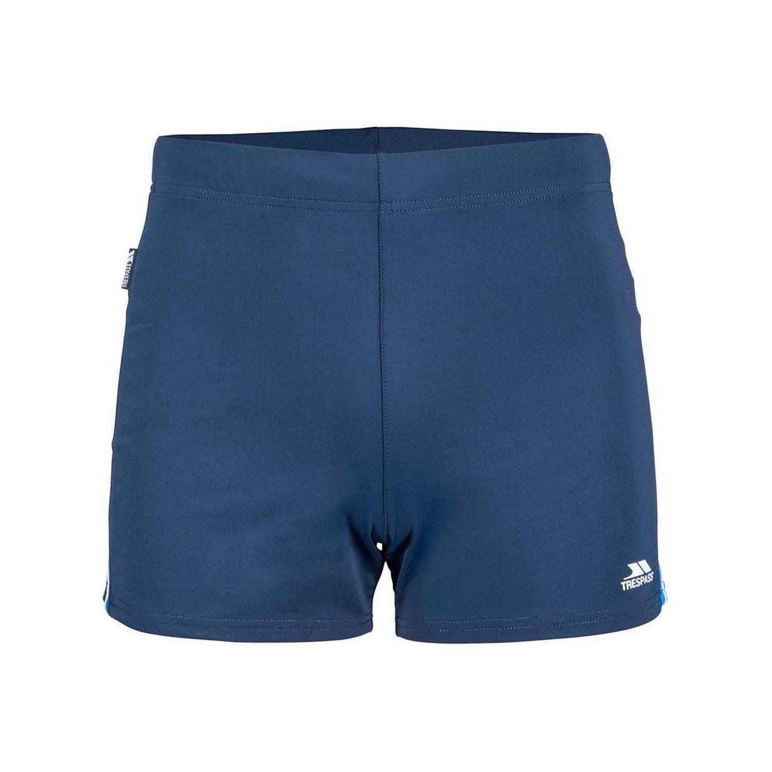 Navy - Front - Trespass Mens Logo Tight Swim Shorts