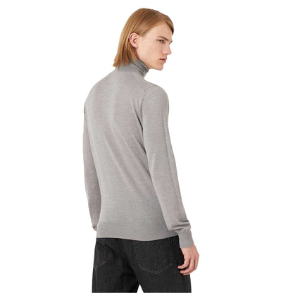 Grey - Back - Emporio Armani Mens Virgin Wool Sweatshirt