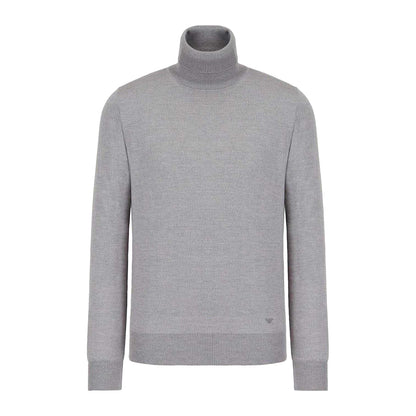Grey - Front - Emporio Armani Mens Virgin Wool Sweatshirt