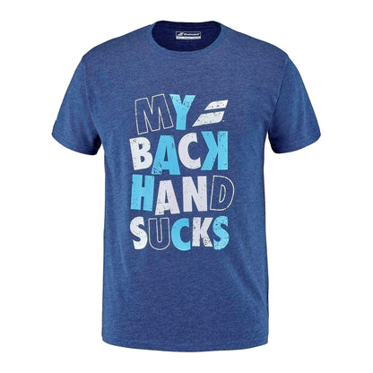 Estate Blue Heather - Front - Babolat Mens Lettering Crew Neck T-Shirt