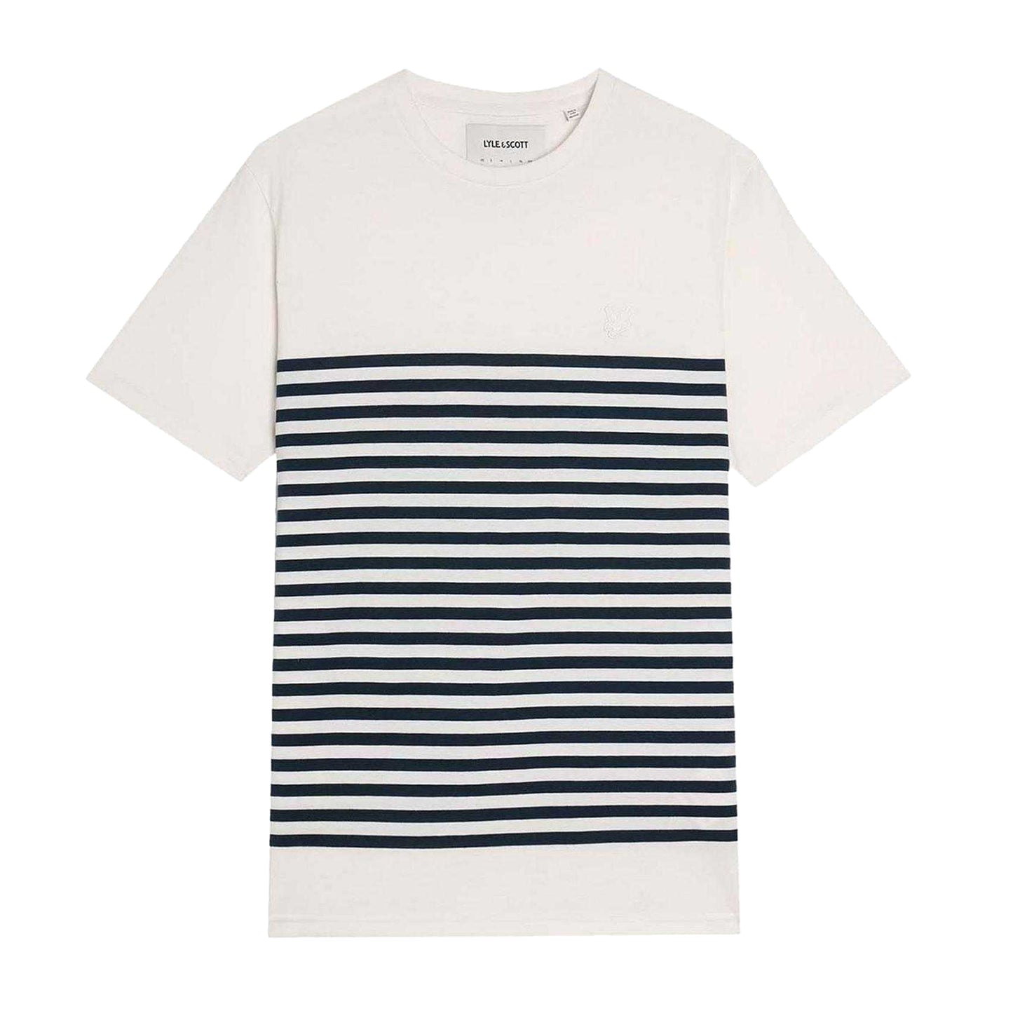 White - Front - Lyle & Scott Mens Breton Stripe Breton T-Shirt