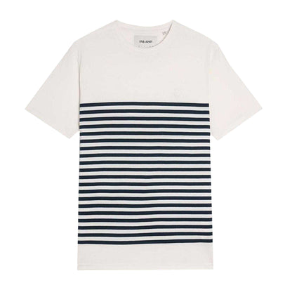White - Front - Lyle & Scott Mens Breton Stripe Breton T-Shirt