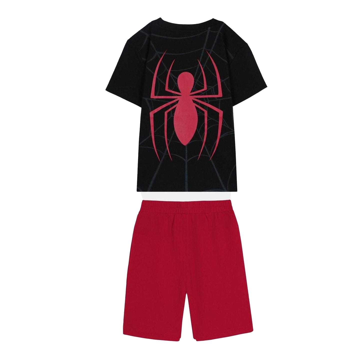 Red-Black - Back - Spider-Man Childrens-Kids T-Shirt & Shorts Set