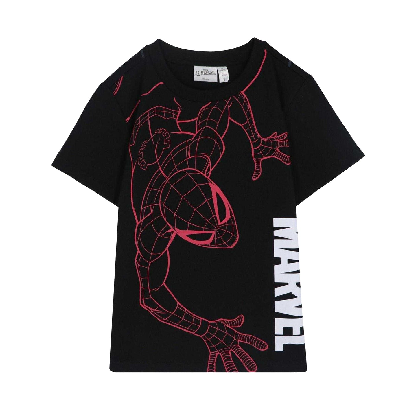 Red-Black - Side - Spider-Man Childrens-Kids T-Shirt & Shorts Set