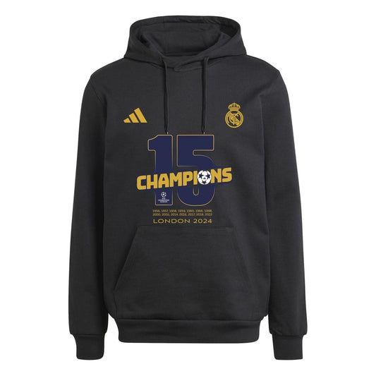 Black - Front - Adidas Mens Real Madrid CF Sport Hoodie